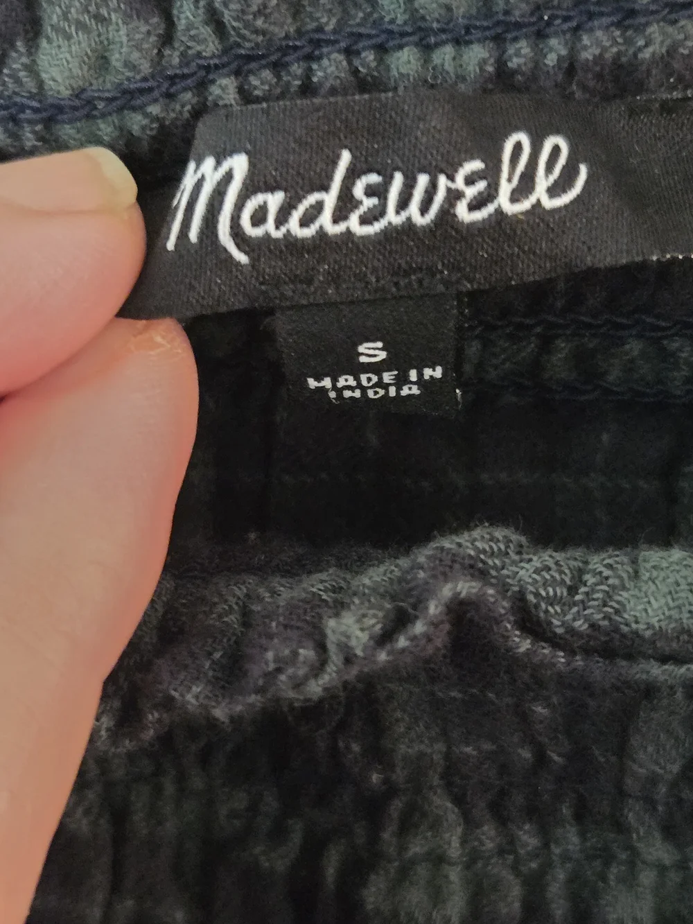 Madewell Lucie Bubble-Sleeve Smocked Top in 'Forest' Plaid - Size S
